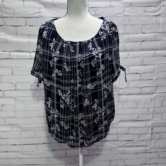 🖤 Roz & Ali Pintuck Blouse – Size 1X - Picture 1 of 8
